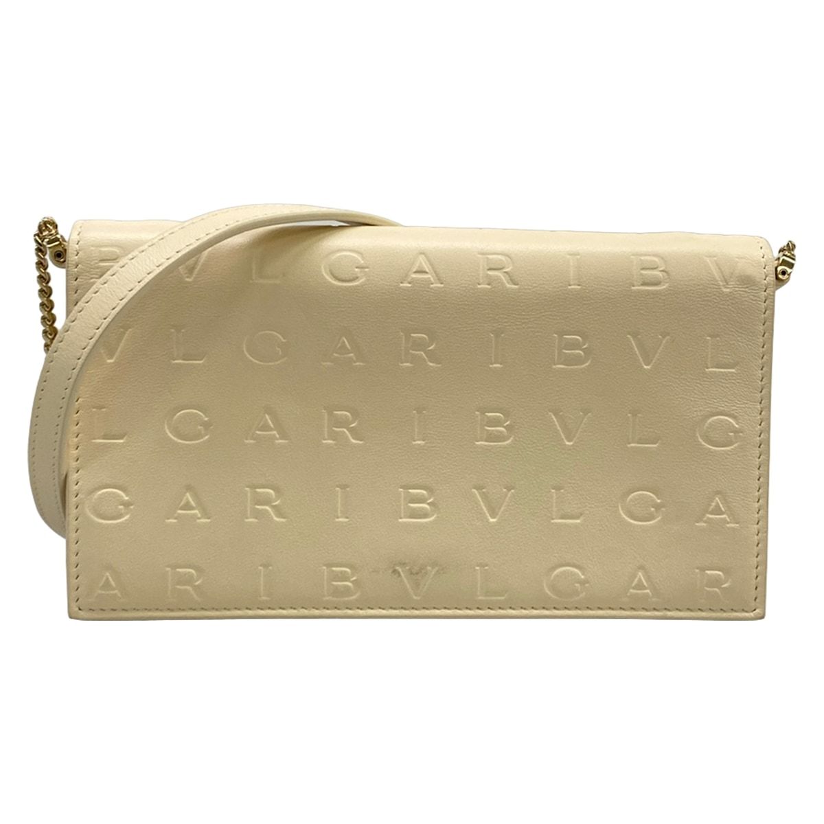 Bvlgari Wallet Infinitum Ivory Chain Embossed Processing Removable Strap