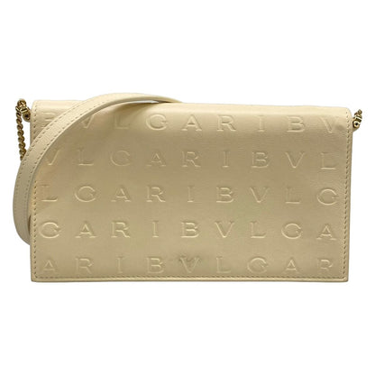 Bvlgari Wallet Infinitum Ivory Chain Embossed Processing Removable Strap