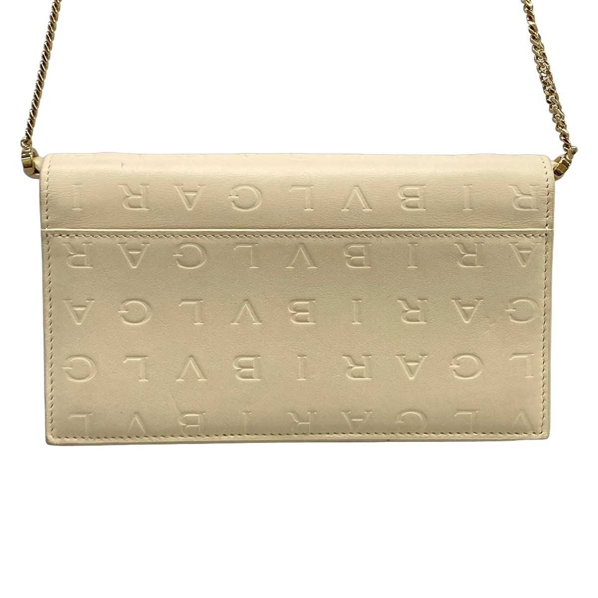 Bvlgari Wallet Infinitum Ivory Chain Embossed Processing Removable Strap — view 2