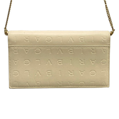 Bvlgari Wallet Infinitum Ivory Chain Embossed Processing Removable Strap — view 2