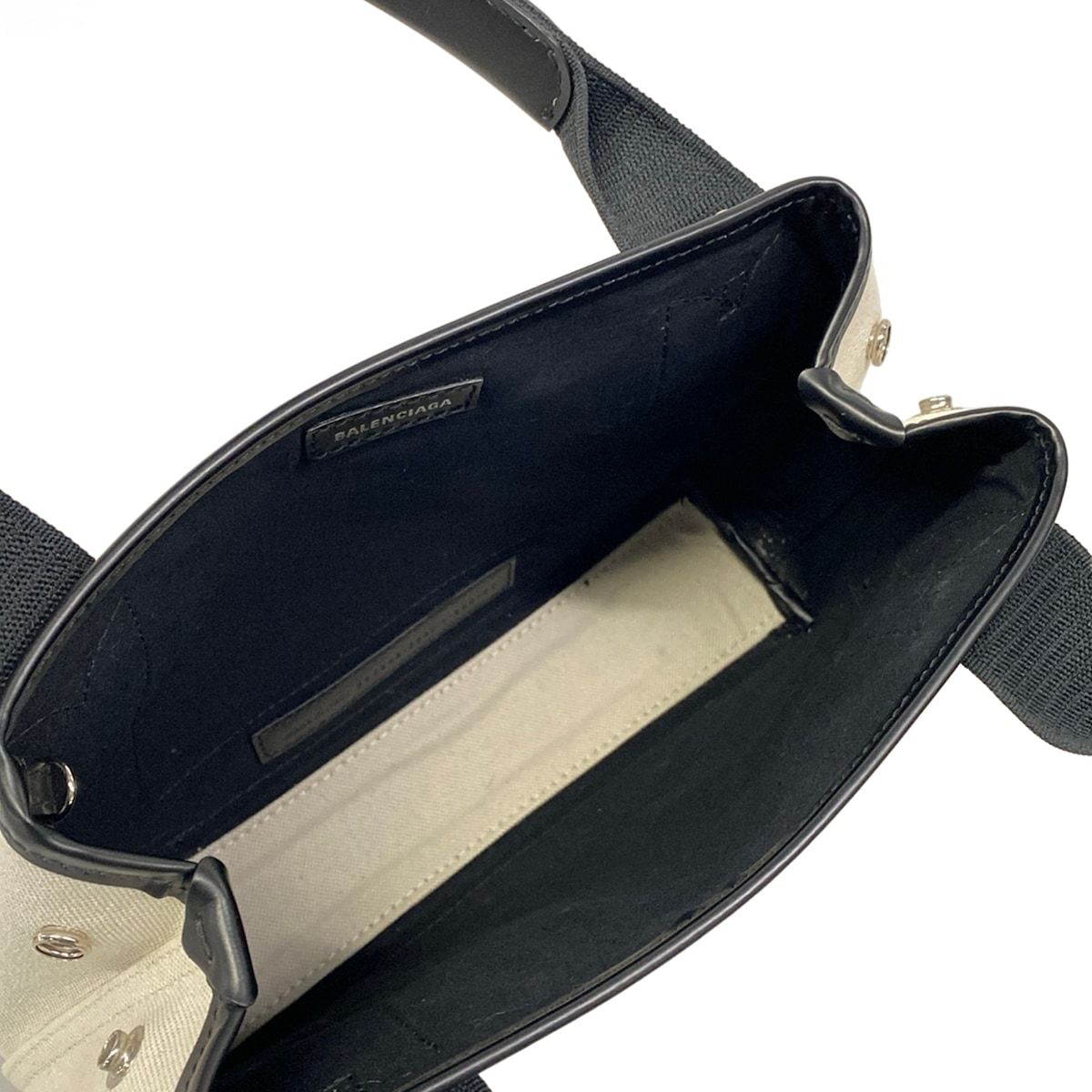 Balenciaga Tote Bag Navy Cabas XS Black Ivory Leather — view 7