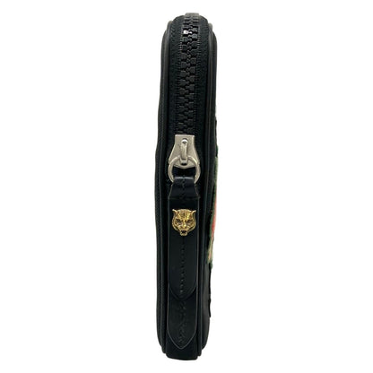 Gucci Clutch Embroidery Black Green Multi — view 2