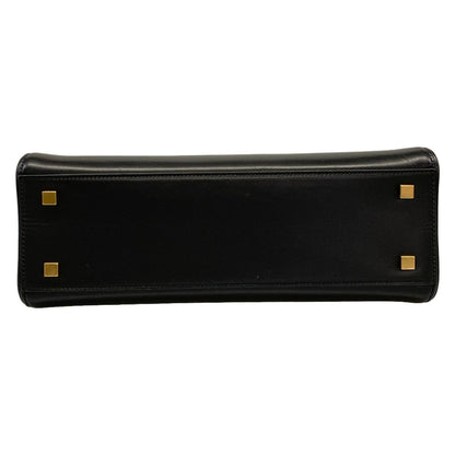 Saint Laurent Paris Handbag Fermoir Top Handle Bag Black Leather — view 5