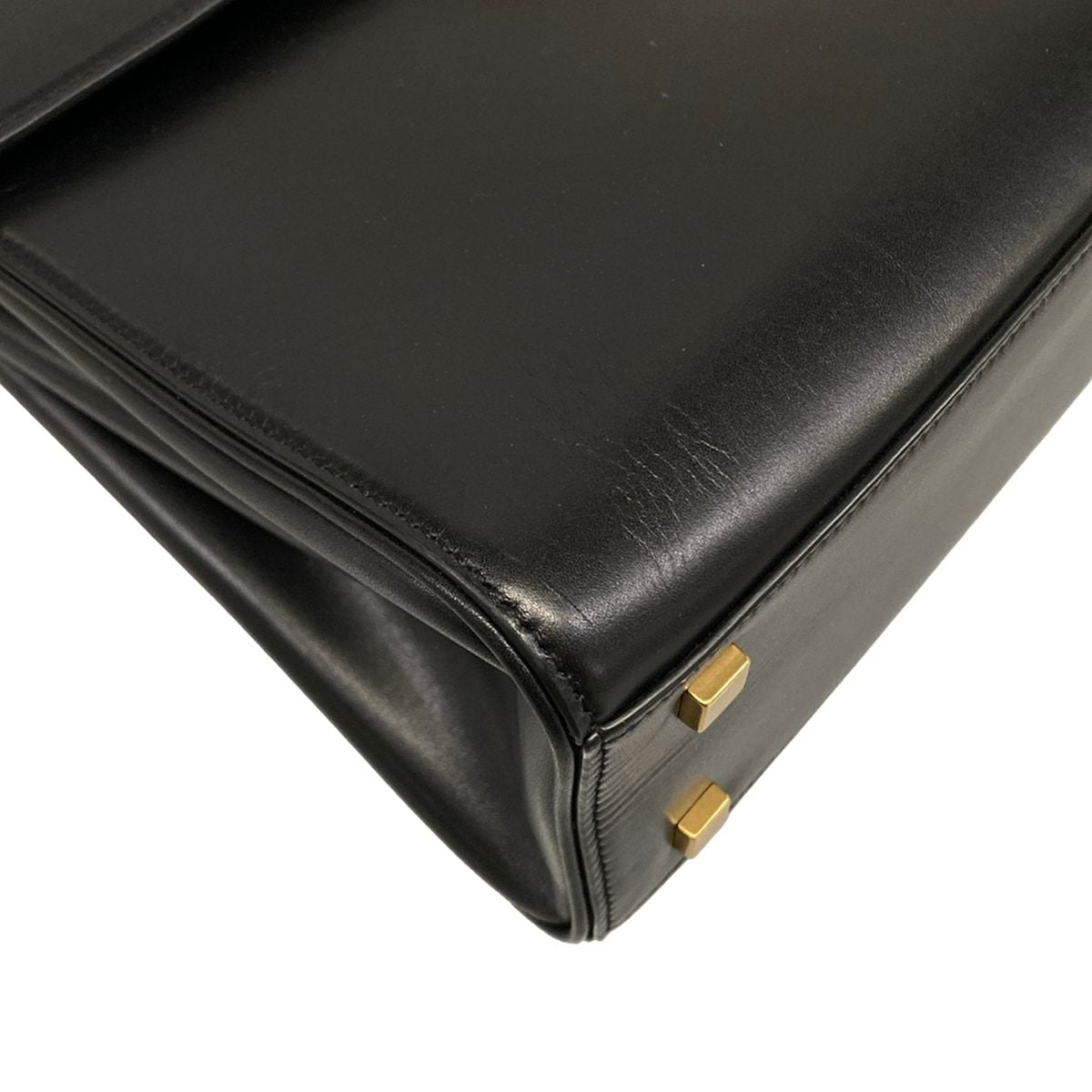 Saint Laurent Paris Handbag Fermoir Top Handle Bag Black Leather — view 6