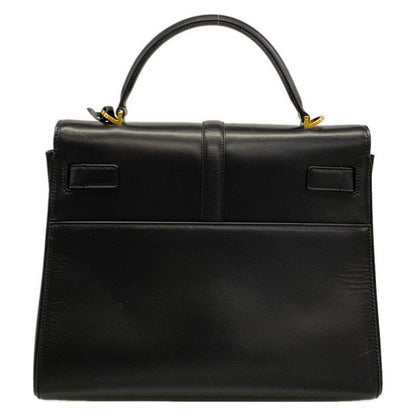 Saint Laurent Paris Handbag Fermoir Top Handle Bag Black Leather — view 3