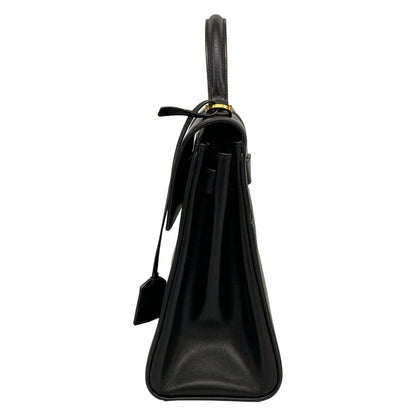 Saint Laurent Paris Handbag Fermoir Top Handle Bag Black Leather — view 4