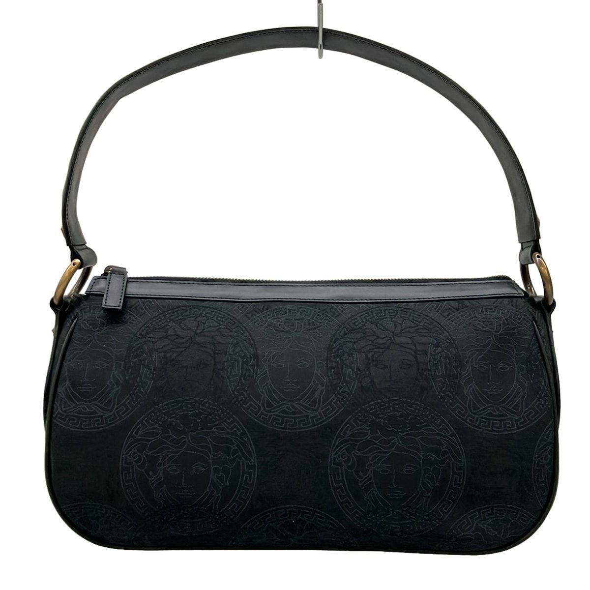 Versace Gianni Handbag Black Gray Leather