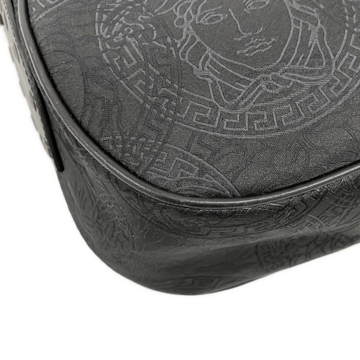 Versace Gianni Handbag Black Gray Leather — view 6