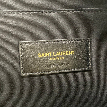 Saint Laurent Paris Pouch Embroidered Black Gold Wool Leather — view 5