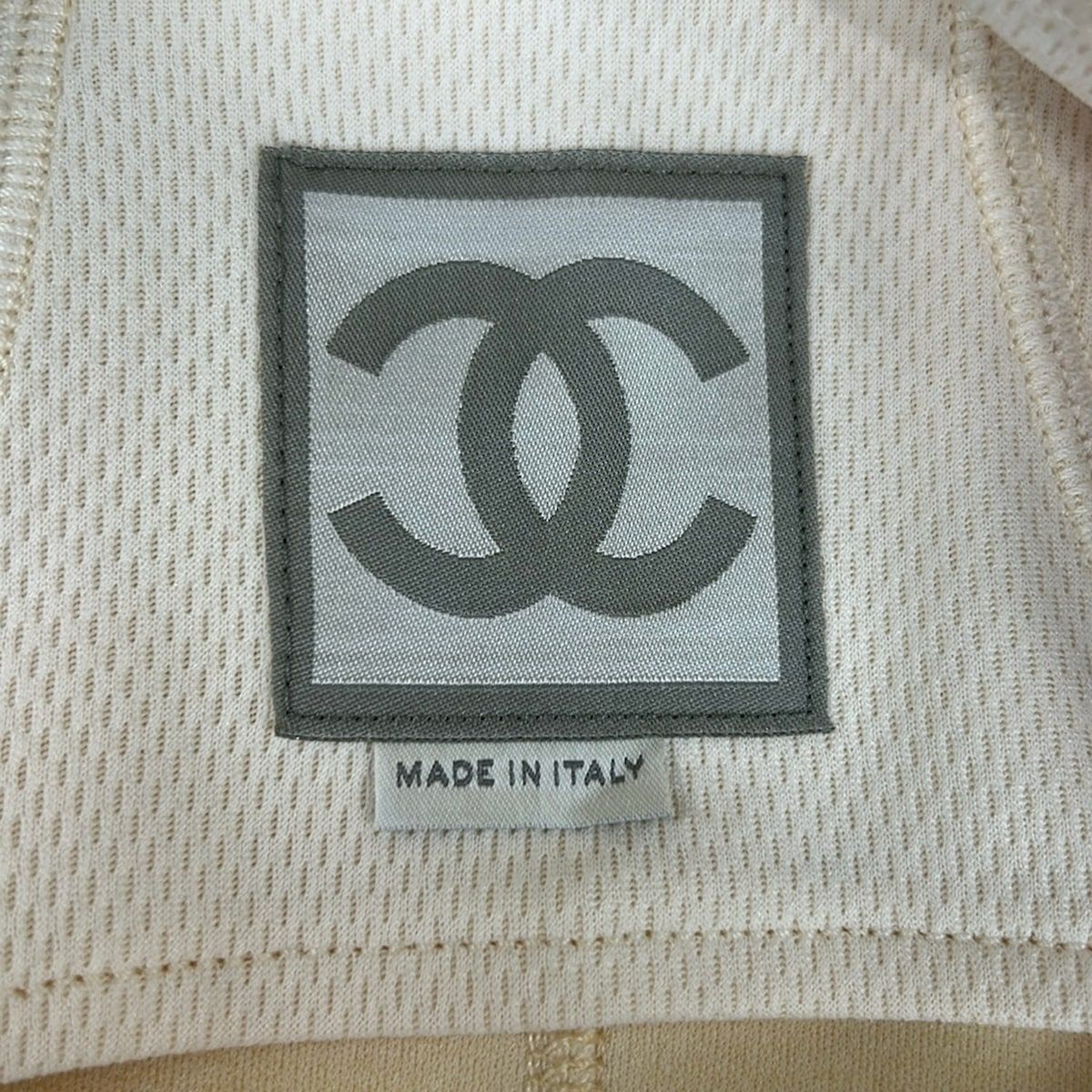 Chanel Jacket M Ivory Black Zip Up Sport Line 38 — view 3