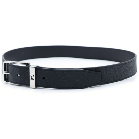 Louis Vuitton Belt Pont Neuf LV Logo Buckle Taurillon Leather Black
