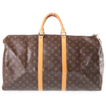 Louis Vuitton Monogram Keepall 55 Boston Bag Brown Leather — view 2