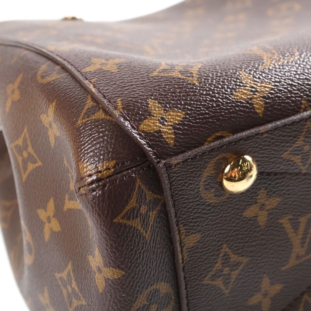Louis Vuitton Monogram Montaigne MM Shoulder Bag Brown Leather — view 5