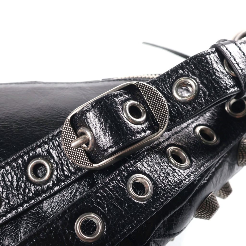 Balenciaga le Cagole Belt Bag Black Leather Silver — view 6