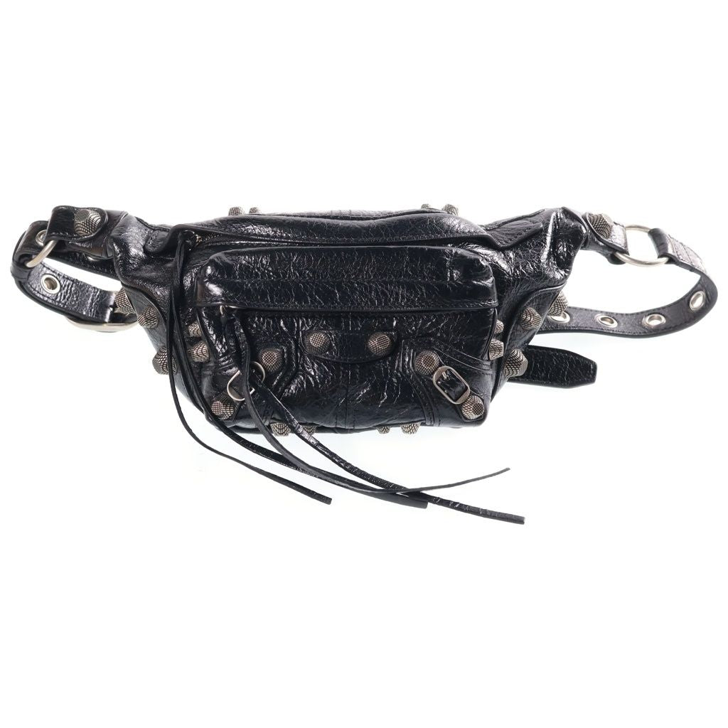 Balenciaga le Cagole Belt Bag Black Leather Silver