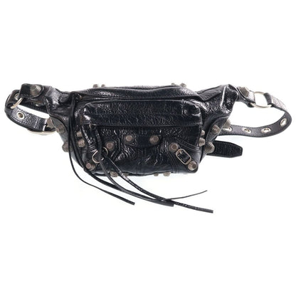 Balenciaga le Cagole Belt Bag Black Leather Silver