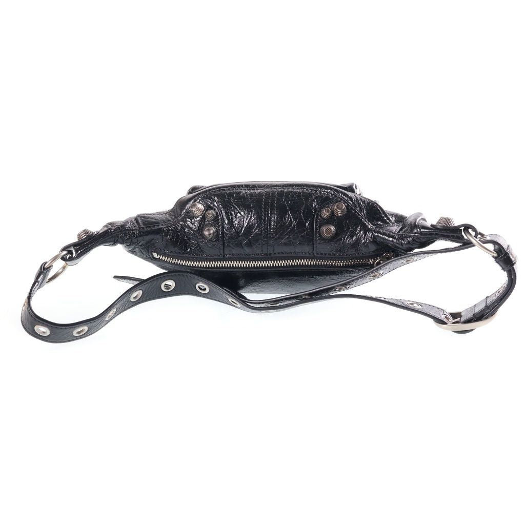 Balenciaga le Cagole Belt Bag Black Leather Silver — view 2
