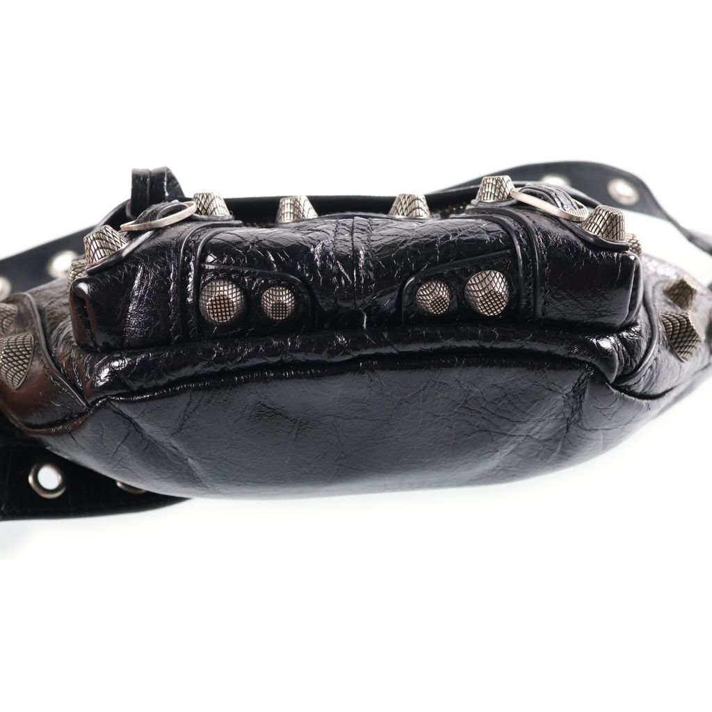 Balenciaga le Cagole Belt Bag Black Leather Silver — view 4