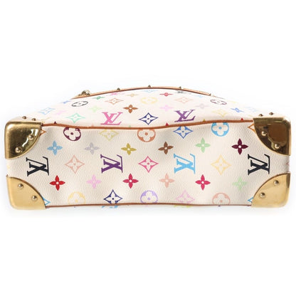 Louis Vuitton Monogram Multicolor Boulogne Shoulder Bag White Brown Leather Gold — view 4