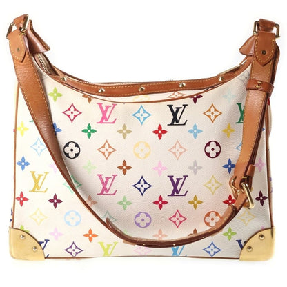 Louis Vuitton Monogram Multicolor Boulogne Shoulder Bag White Brown Leather Gold — view 2