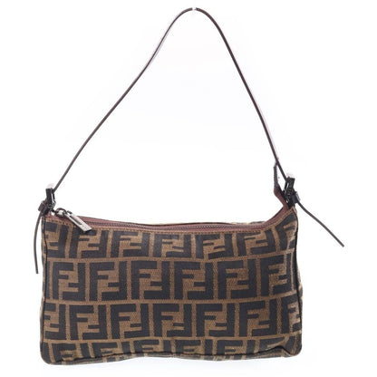 Fendi Zucca Pattern Handbag Brown Canvas Leather