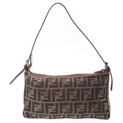 Fendi Zucca Pattern Handbag Brown Canvas Leather — view 2