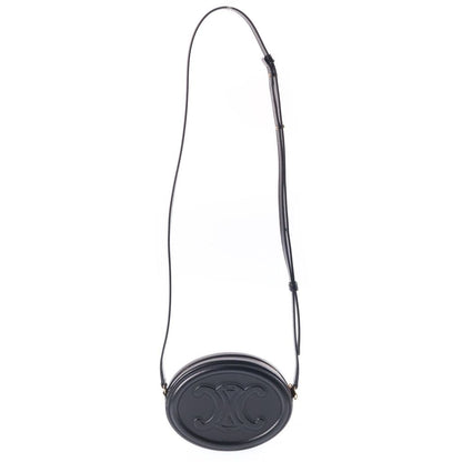Celine Oval Purse Cuir Triomphe Shoulder Bag Black Leather — view 2