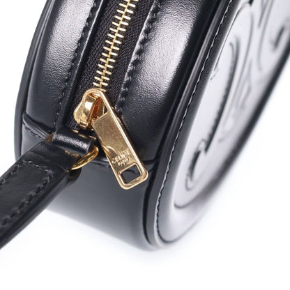 Celine Oval Purse Cuir Triomphe Shoulder Bag Black Leather — view 6