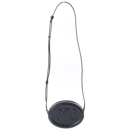 Celine Oval Purse Cuir Triomphe Shoulder Bag Black Leather