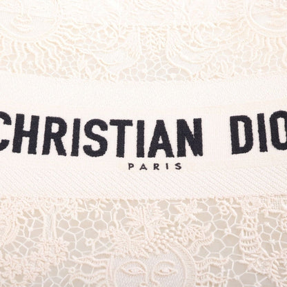 Dior Book Tote Bag Small Macrame Lace Ivory Canvas — view 7