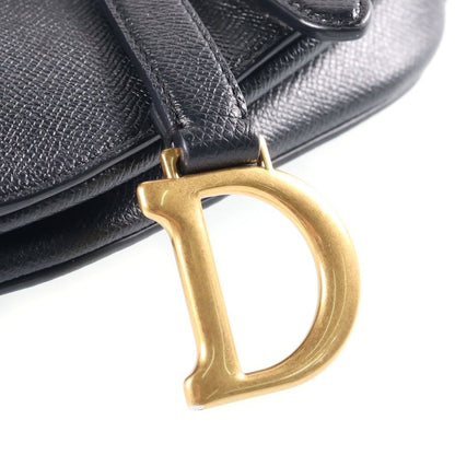 Dior Saddle Bag Mini Black Leather Gold — view 6
