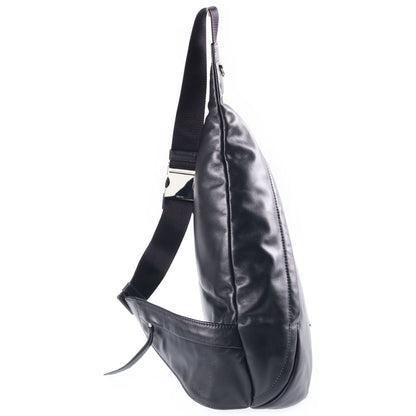 Prada Triangle Logo Shoulder Bag Black Leather Silver — view 3
