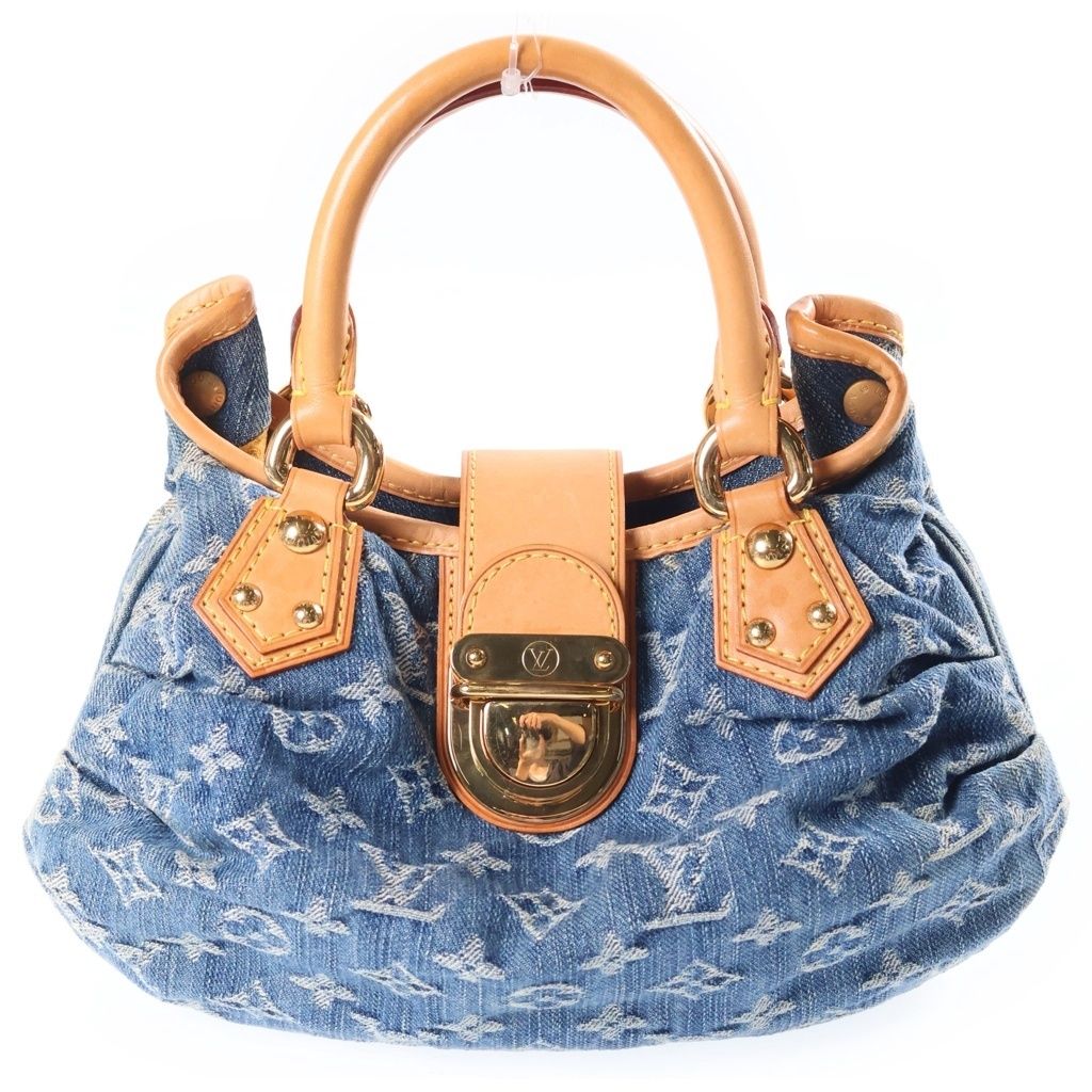 Louis Vuitton Monogram Denim Pleaty Mini Bag Indigo Blue Leather Gold