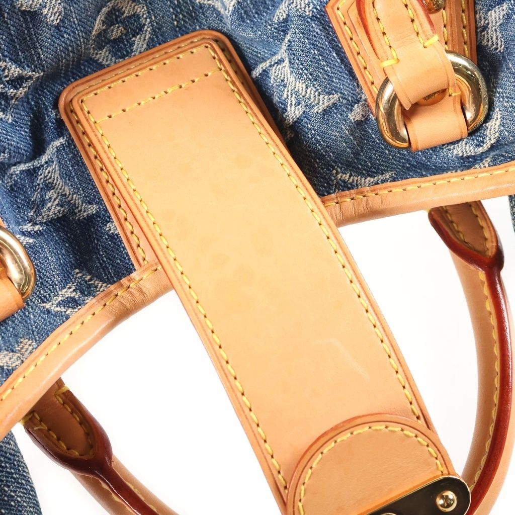 Louis Vuitton Monogram Denim Pleaty Mini Bag Indigo Blue Leather Gold — view 7