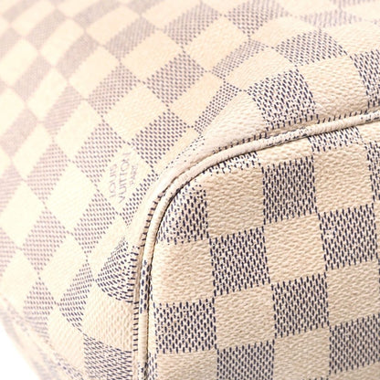 Louis Vuitton Neverfull MM Damier Tote Bag Ivory Leather Gold — view 5