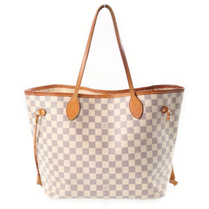 Louis Vuitton Neverfull MM Damier Tote Bag Ivory Leather Gold — view 2
