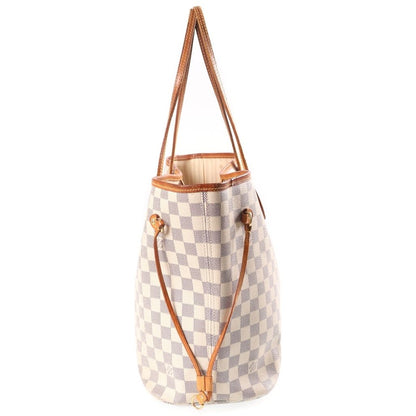 Louis Vuitton Neverfull MM Damier Tote Bag Ivory Leather Gold — view 3