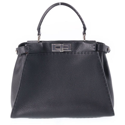 Fendi Peekaboo Selleria Medium 2-Way Shoulder Bag Black Leather — view 2