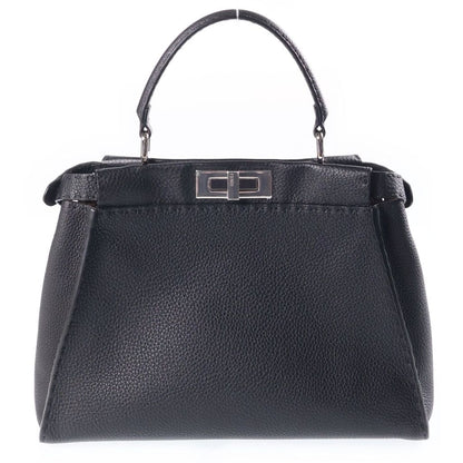 Fendi Peekaboo Selleria Medium 2-Way Shoulder Bag Black Leather