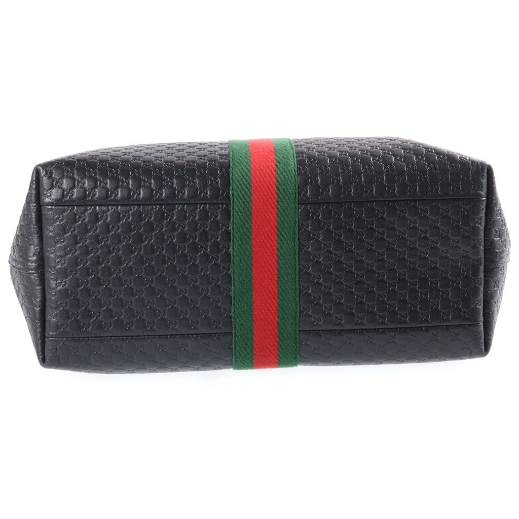 Gucci Ophidia Tote GG Embossed Shoulder Bag Black Leather Gold — view 4