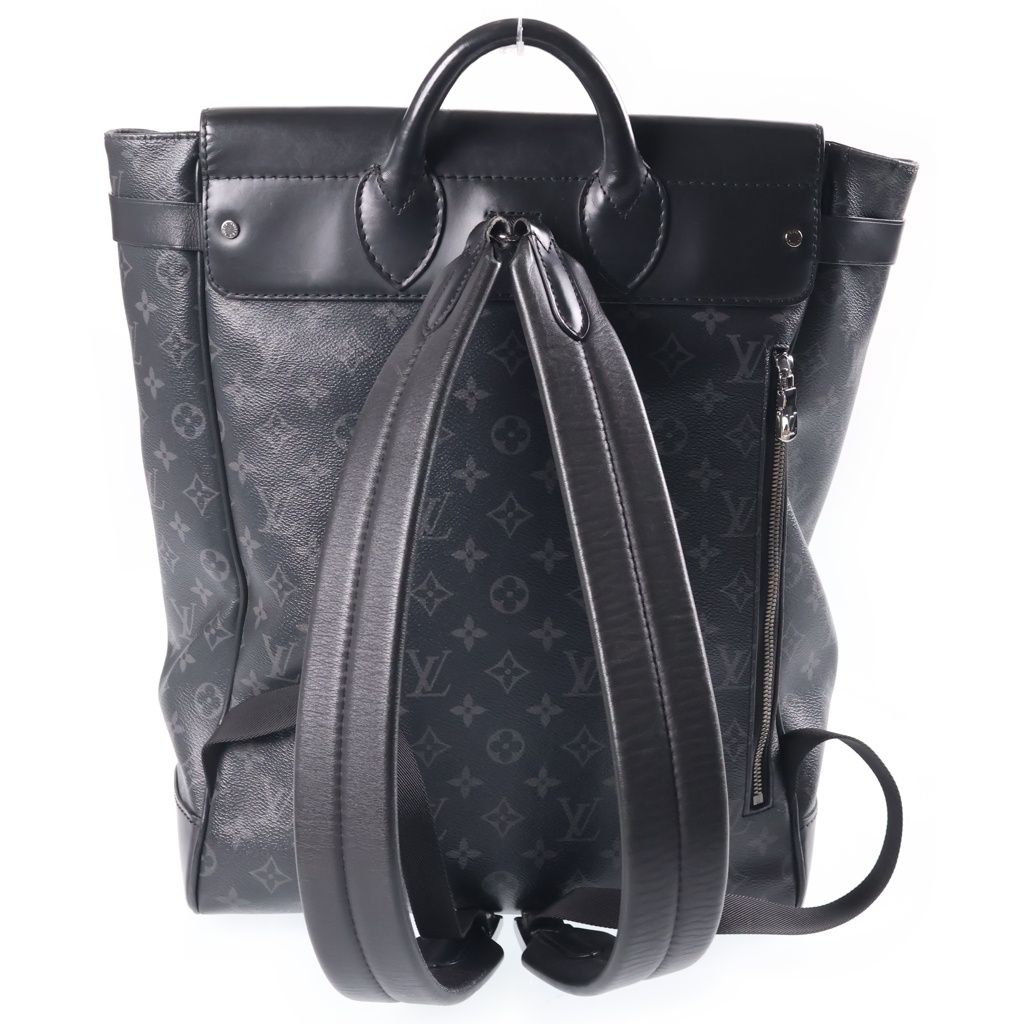 Louis Vuitton Monogram Eclipse Steamer Backpack Black Leather Silver — view 2