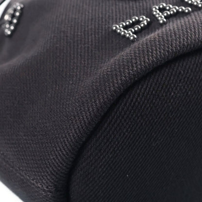 Chanel Deauville Drawstring Shoulder Bag Canvas Black — view 5