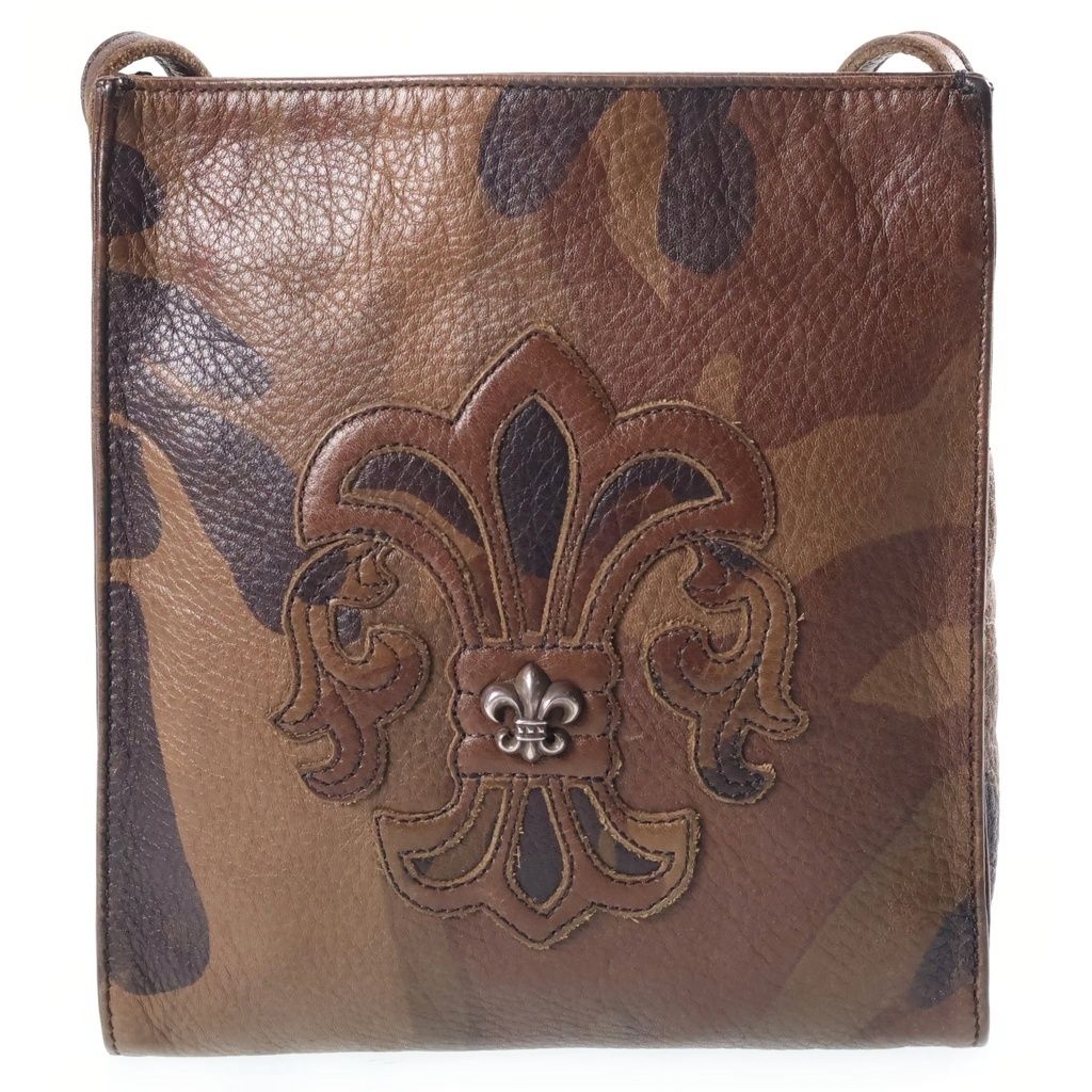 Chrome Hearts SQ Pkt BS Fluer Square Pocket BS Flare Patch Leather Shoulder Bag