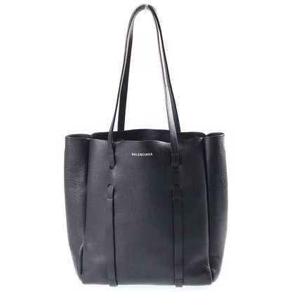Balenciaga Everyday 2-Way Tote Shoulder Bag Black Leather Silver