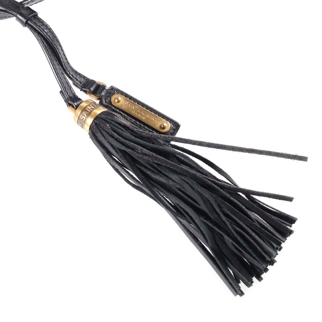 Saint Laurent Lou Fringe Camera Bag Black Leather Gold — view 7