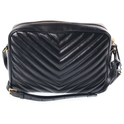 Saint Laurent Lou Fringe Camera Bag Black Leather Gold — view 2
