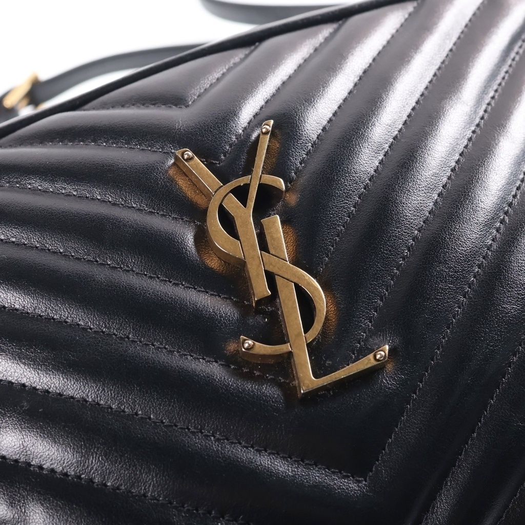 Saint Laurent Lou Fringe Camera Bag Black Leather Gold — view 6