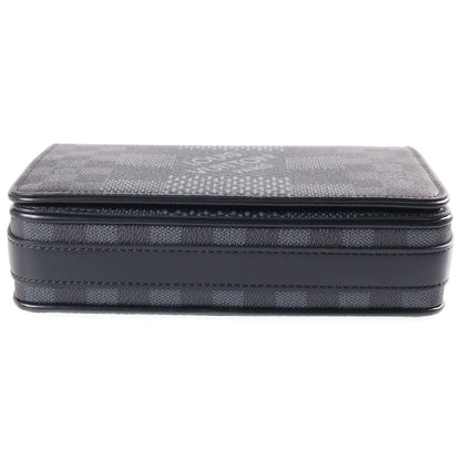 Louis Vuitton Damier Graphite Studio Messenger Shoulder Bag Black Leather Silver — view 4