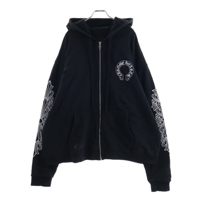 Chrome Hearts Sweatshirt HD Zip Sleeves Floral Horseshoe Printed Lining Thermal — view 2