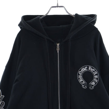 Chrome Hearts Sweatshirt HD Zip Sleeves Floral Horseshoe Printed Lining Thermal — view 3